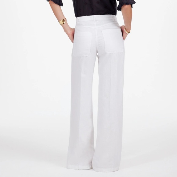 Madewell The Zoe Relaxed Wide Pant in 100% Linen salt - Picture 3 of 5